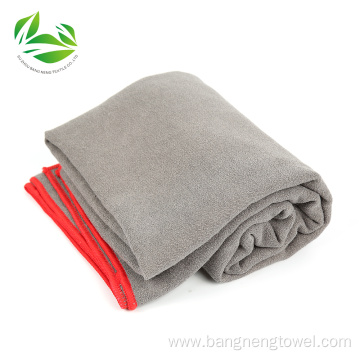 Yoga mat towel with corner pockets